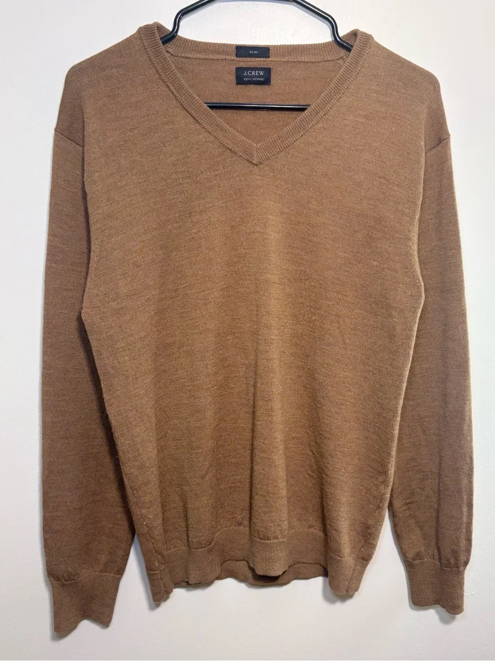 J. Crew Men's V-Neck Sweater in Chestnut Brown